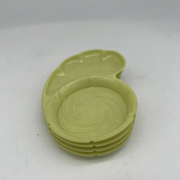 Vintage Federal Tool Corp Plastic Lime Green Coasters Snack Dish Set - Picture 2 of 6